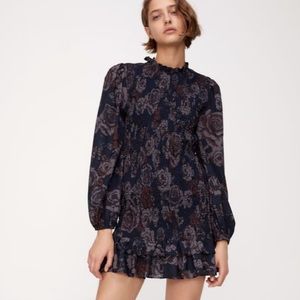 Zara floral print smocked dress